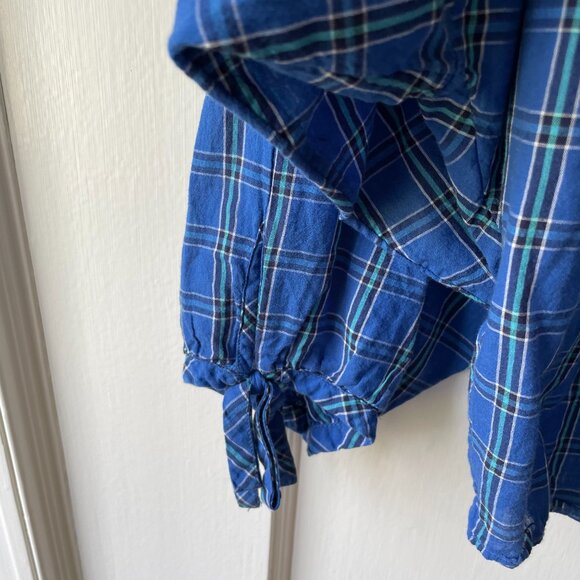 Doen Blue Plaid Blouse - Picture 5 of 6